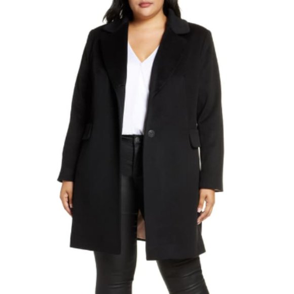 fleurette notch collar wool coat